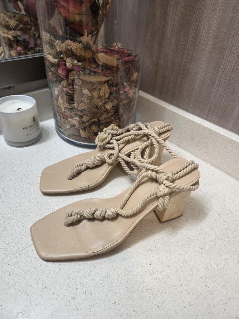 Covet Shoes, Elsa Nude Rope Heels Size 40 New Nwot — image 4 of 8